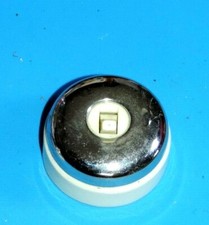  Ancien interrupteur commutateur électrique en porcelaine blanche et alu 