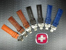 20mm Victorinox Armée Bracelet Cuir Cavalerie Déploiement Bande Marron Bleu 20 A