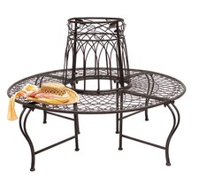 Banc rond en métal résistant