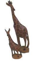 2 Girafes bois sculpté