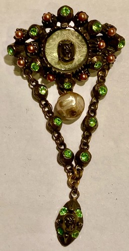 Broche ancienne métal - broche,