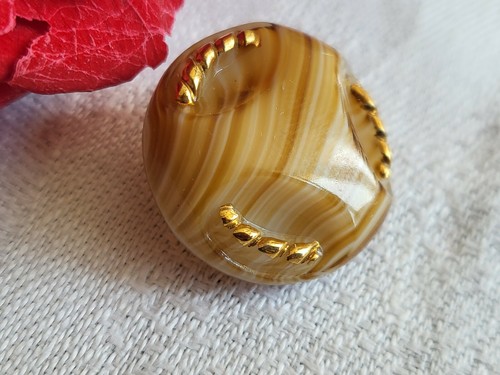 Epais bouton verre vintage - en,