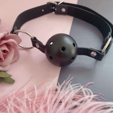 Bâillon Boule Bouche Ouverte Percé Soumission SM Fétiche Avec Sangles Réglables