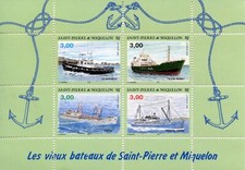 TIMBRE SAINT PIERRE ET MIQUELON NEUF BLOC N° 4 ** VIEUX BATEAUX DE SAINT PIERRE