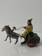 Ancien Jouet Clown Cheval Et
