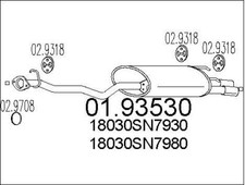 SILENCIEUX ARRIèRE ROVER 600 I 620 SI,623 SI,HONDA ACCORD V 2.3 I SR