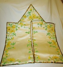 VOILE DE TABERNACLE PEINT CONOPEE FLEURS   vintage painted altar