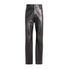 Pantalon en cuir d'agneau noir