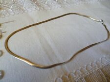 Superbe collier vintage maille plate miroir argent massif 925 poinçonné