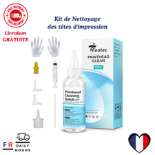 FENTEC Kit de Nettoyage des têtes d'impression imprimante 100mL Epson, HP, Canon