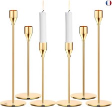 ZHYLUO Bougeoir Doré Coniques 6 Pièces Chandelier de Mariage 33/28/22cm C