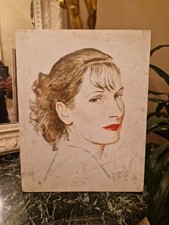 Peinture Ancienne Huile Sur Bois Portrait De Femme