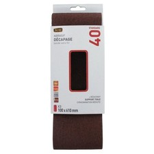 Lot 3 bande sans fin abrasive 100 x 610 mm grain 40 SCID