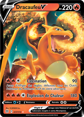 Carte pokémon dracaufeu - carte, dracaufeu-v