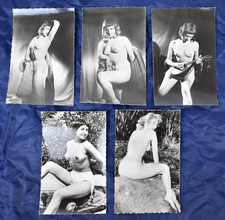 LOT DE 5 PHOTOGRAPHIES ARGENTIQUES EROTISME FEMME NUE 14 x 9 cm EROTICA VINTAGE