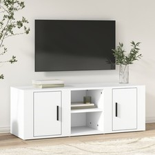 Meuble TV Blanc 100x31,5x35 cm
