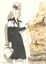 PUBLICITE DESSIN DE MODE FASHION RENE GRUAU