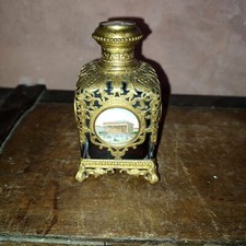 Flacon à odeur ou parfum Napoleon III bronze doré cristal rubis peinture Paris