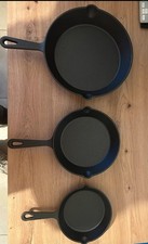 Lot de 3 poêles en fonte