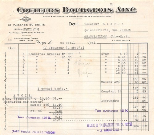 1941 couleurs bourgeois aine - 1941,