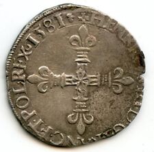 Henri III (1574-1589) Quart d'écu 1581 H La Rochelle