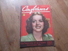 MAGAZINE CONFIDENCES 72 septembre 1939 histoires vraies mode coeur
