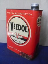 BIDON ANCIEN HUILE GARAGE " VEEDOL  " ANNÉES 50