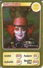 CARTE DE JEU OR AUCHAN PIXAR ALICE AU PAYS DES MERVEILLES CHAPELIER FOU N° 167