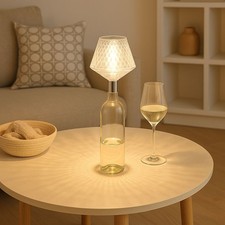 Lampe De Table En Cristal Avec Douille Pour Bouteille LED Touchdimmer H 23 Cm