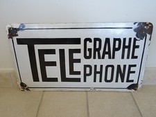 plaque emaillee ancienne TELEGRAPHE TELEPHONE radio TSF 