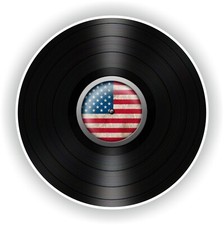 Vinyle Record Album AMÉRICAIN Drapeau Autocollant / Étanche Voiture