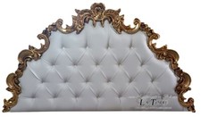Tête Lit Tête de Lit Double Baroque Cuir Éco Ou Tissu Swarovski Bois Ou