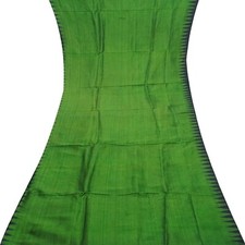 Vintage Vert 100% Soie Pure Artisanal de Sari Vestige 3.7m Tissu pour