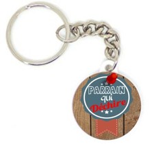Porte clé badge PARRAIN QUI