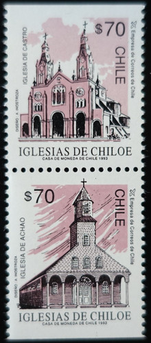 Timbres chili églises - chili,