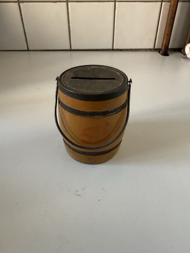 Tirelire ancienne tonneau bois - ancienne,