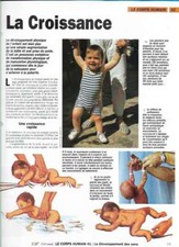 Fascicule Notre Monde - Le corps Humain - La croissance