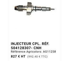 INJECTEUR  POUR TRACTEUR AGRICOLE CASE IH MODELES : OPTUM 270 - 300 MODELES