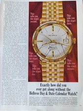 HELBROS vintage Print Ad !! " Golden Watch "