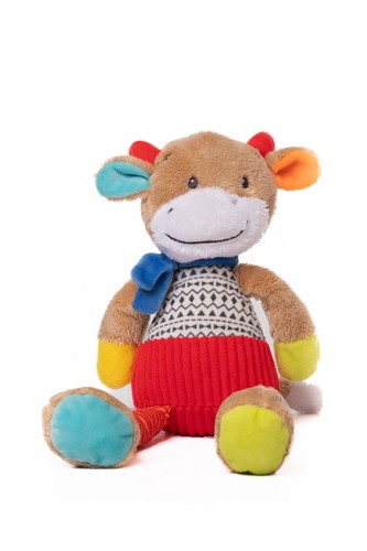 Doudou vache rouge beige - doudou,