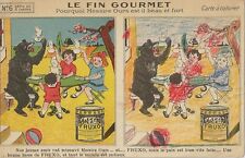 CHROMO / CARTE A COLORIER N°6 ALIMENT COMPLET FRUXO LE FIN GOURMET MESSIRE OURS