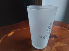Verre à orangeade,  effet givré avec dessin humoristique de CABU.
