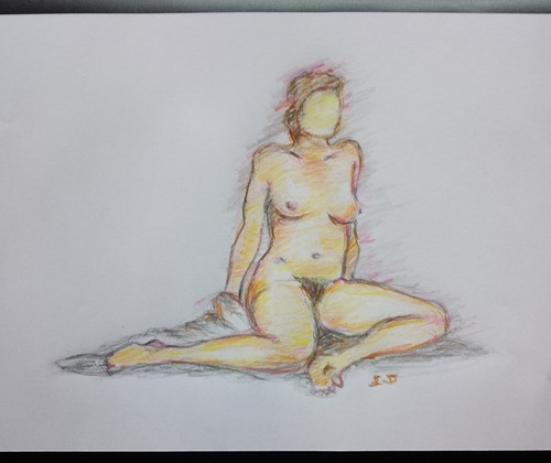 Dessin original femme - , nue