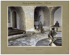 Persia, La grande salle du Caravansérail, Semnand Vintage albumen print, provena