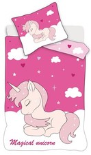 Animal Déco - Parure de Lit Bébé Coton Réversible Licorne Magique - Housse de Co