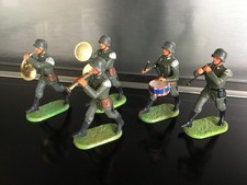 ELASTOLIN HAUSSER, 5 SOLDATS ALLEMAND WEHMACHT comme Starlux, fanfare, musicien