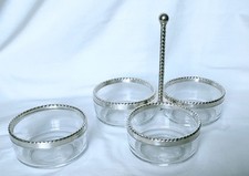 Serviteur De Table Verre Et Métal Argenté,Bormioli Rocco Italy