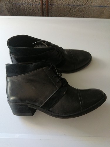 Bottines noires bocage cuir - noires, en