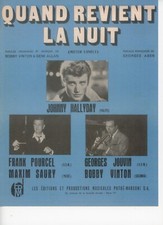 Johnny Hallyday  Partition "Quand reviens la nuit"   R@RE