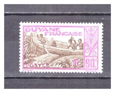 GUYANE  .     N °  162   .  90 c  PIROGUE    NEUF      *  .   SUPERBE .